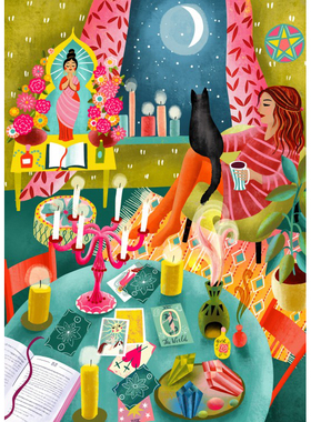 现货 法国 Pieces and Peace 小众质感拼图 魔幻月光读书室 500片