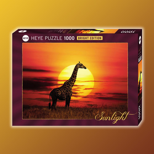 绝版 德国HEYE进口拼图 Sunny Giraffe 夕阳下的长颈鹿 1000片