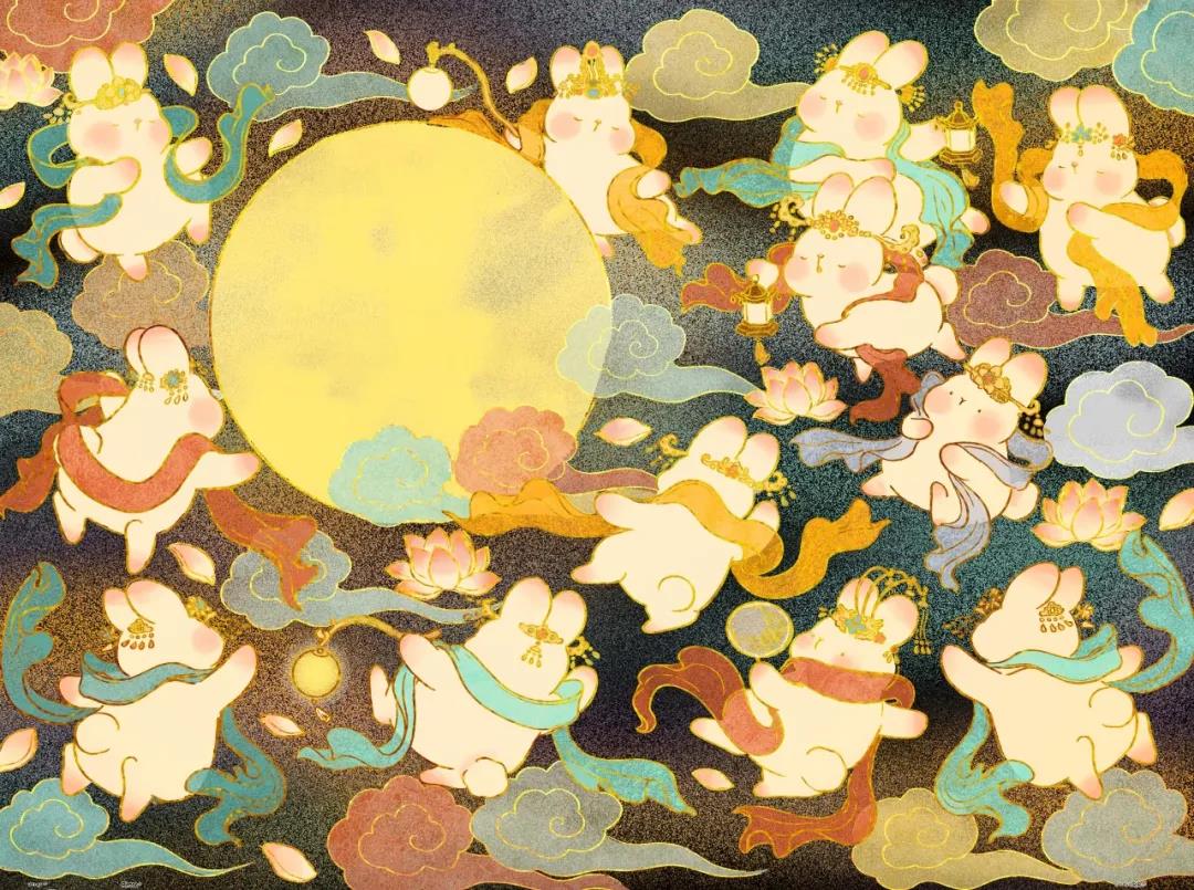 塑料平面兔子嫦娥拼图3D-JP