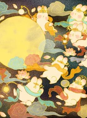 绝版现货 3D-JP塑料平面拼图 敦煌嫦娥兔子 飞天白月 1200片 3djp