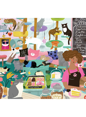 现货 法国进口拼图 Pieces and Peace 心水之地系列 猫咖 1000片