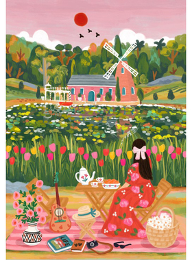 现货 法国 Pieces and Peace 进口小众质感拼图 湖边小憩 1000片