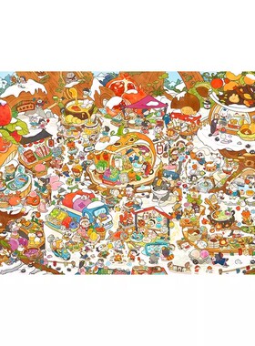 3D-JP 趣味插画 平面塑料拼图 1200片 沛吉 森林集市 3djp