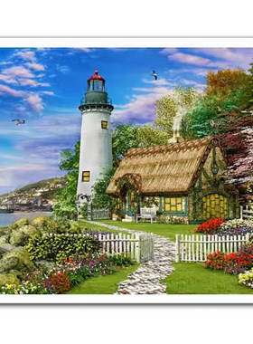 绝版 Pintoo平面塑料拼图 海湾别墅 Dominic Davison 2000片 3djp