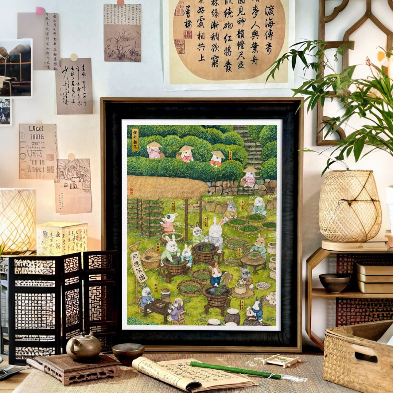 现货 3D-JP塑料平面拼图 程靖 习游记 龙井制茶 兔子 1200片 3djp