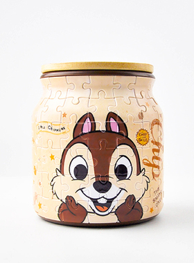 3D-JP 塑料立体收纳罐拼图 迪斯尼奇奇与蒂蒂 聪明伙伴 96片 3djp