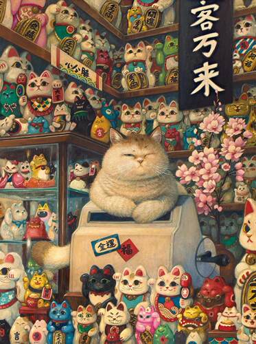 招财猫本铺塑料拼图3D-JP