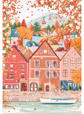 现货 法国 Pieces & Peace 进口小众质感拼图 挪威 卑尔根 1000片