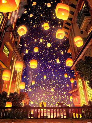 3D-JP绝版拼图天灯之夜1200片