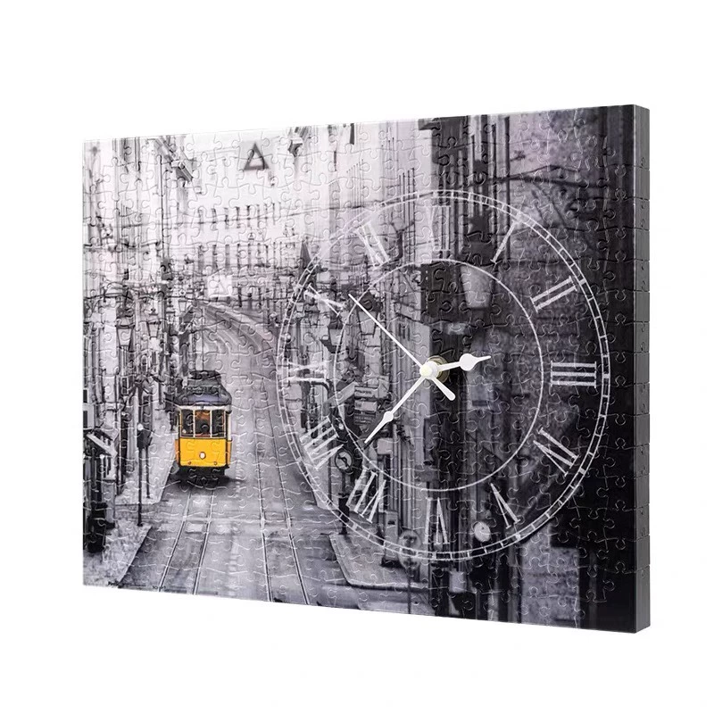 绝版现货 3D-JP无框塑料时钟拼图 清晨时刻 里斯本 366片 3djp