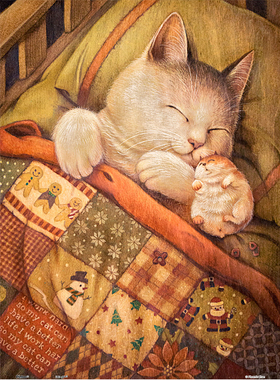 绝版现货 3D-JP塑料拼图 Phoenix Chan 相伴入梦 猫 300片 3djp