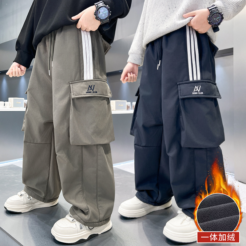 超好看男童裤子冬2025新款今年流行爆款冬一体绒加厚加绒潮款