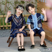 新款 苗族瑶族侗族彝族男女长裙舞蹈服 广西壮族三月三儿童民族服装