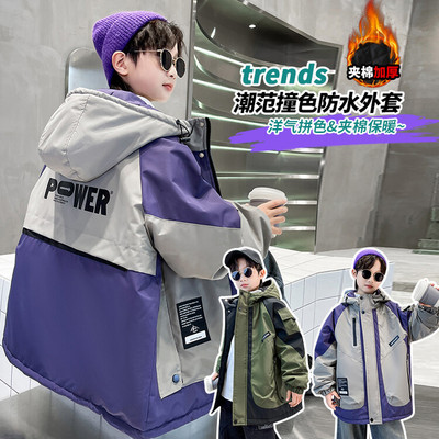 棉服男款男童外套2025新款今年流行爆款加绒加厚潮帅气时髦外套冬