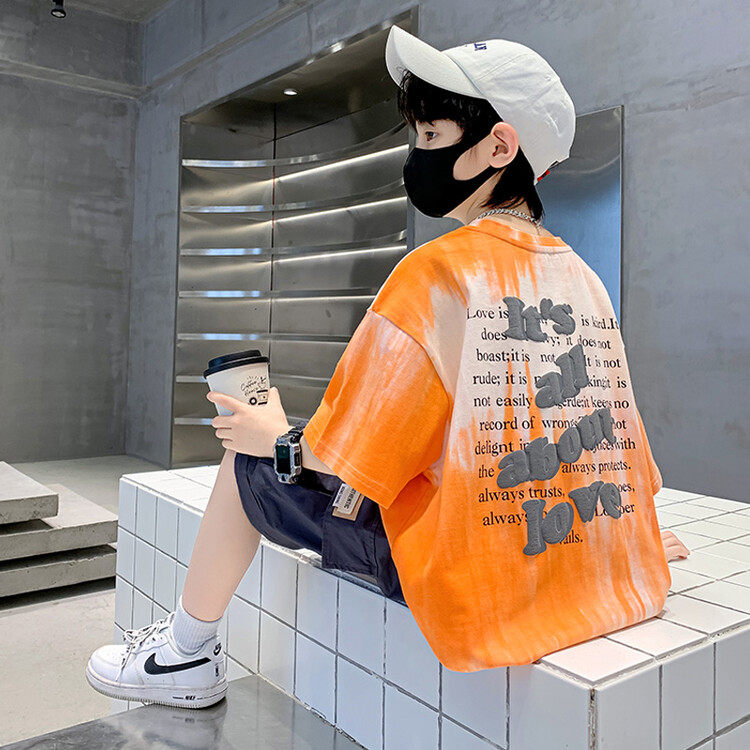 男女童潮牌痞帅风短袖T恤2026夏季新款中大童宽松半袖上衣潮