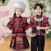 壮族服装 广西三月三儿童演出传统少数民族舞蹈表演幼儿园 男童新款