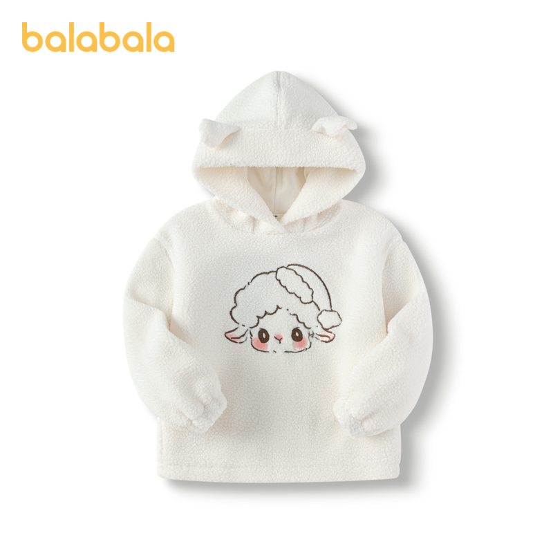 巴拉巴拉卫衣女童连帽仿羊羔绒萌