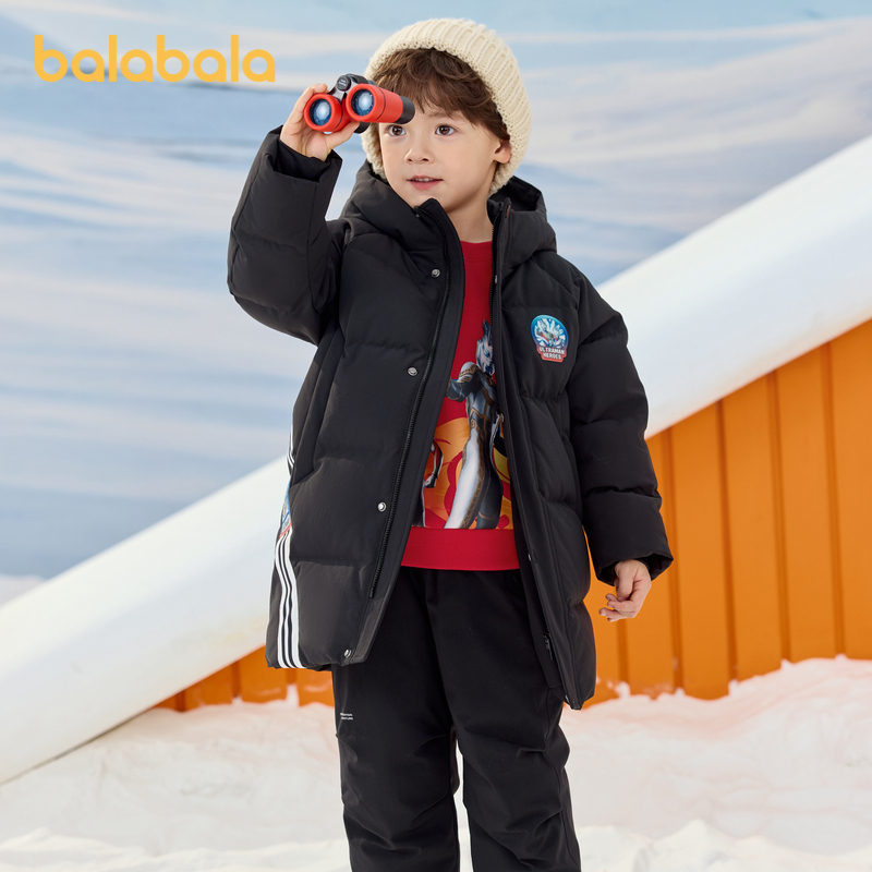 巴拉巴拉羽绒服男童中长款外套潮
