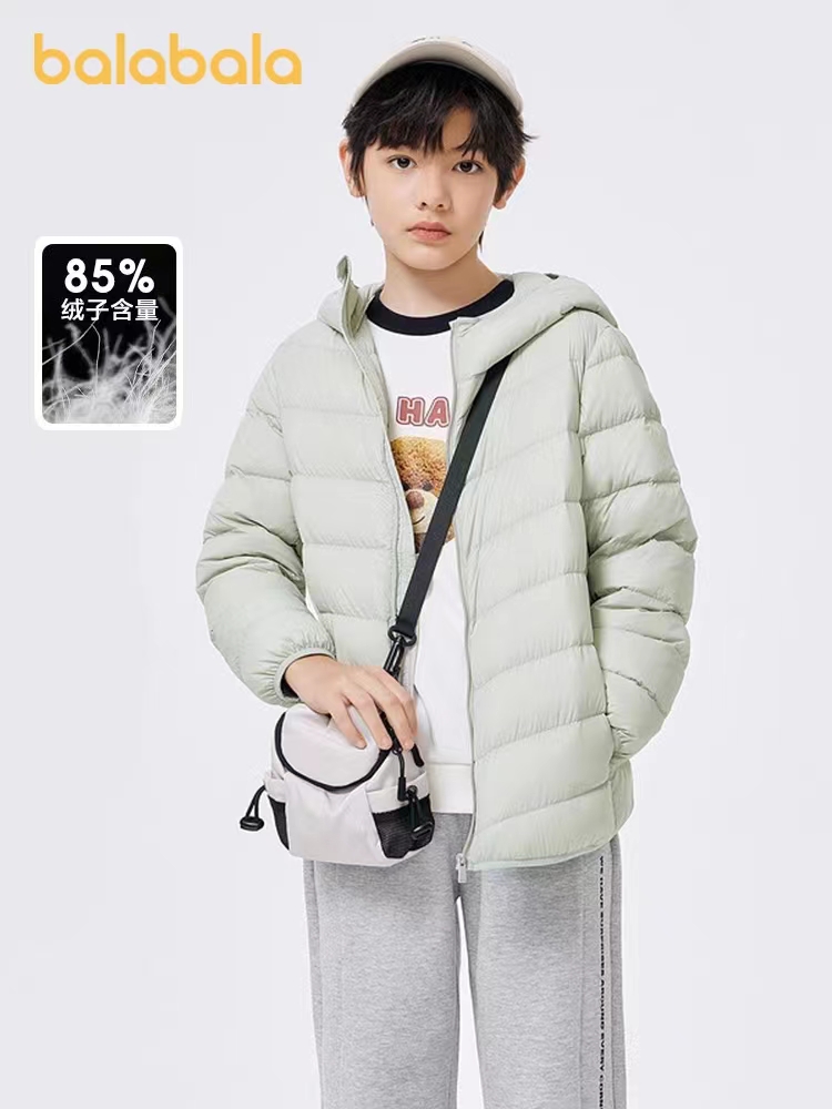 巴拉巴拉童装儿童羽绒服男女童轻薄秋冬季中大童短款宝宝反季外套