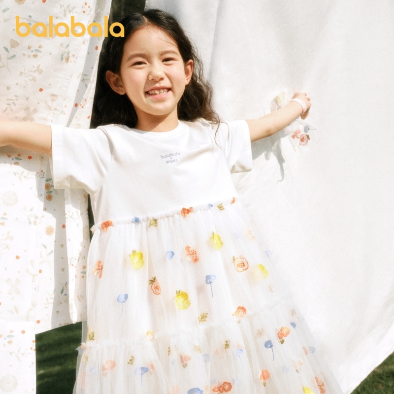 【XIAOLI筱李联名商场同款】巴拉巴拉童装女童裙子2024款夏连衣裙