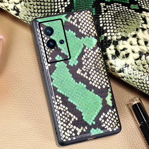 适用iQOO 8手机壳牛皮蟒蛇皮纹全包后盖iqoo8Pro真皮保护套