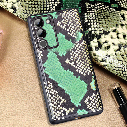 适用Vivo S17手机壳S17e牛皮蟒蛇皮纹全包S17Pro超薄保护套S17T