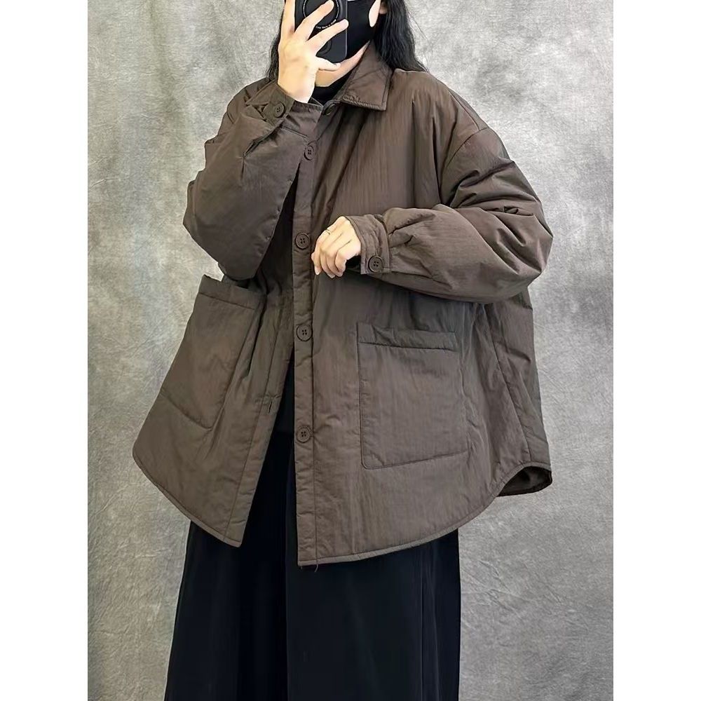 夹棉衣棉服女新款大码女装休闲保暖复古民族风秋冬季外套女秋冬装