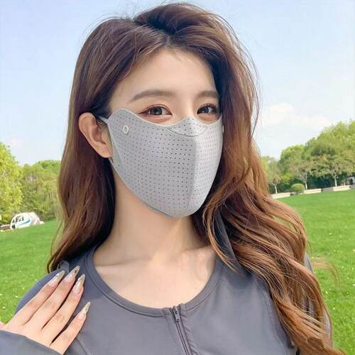 防晒口罩女夏季防紫外线2025新款高颜值可水洗加大透气冰丝面罩薄