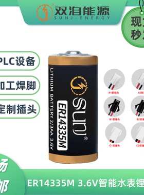 双洎ER14335M锂电池功率型3.6V定位器温度计烟感器PLC设备2/3AA