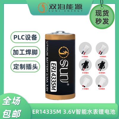 双洎ER14335M锂电池功率型3.6V定位器温度计烟感器PLC设备2/3AA