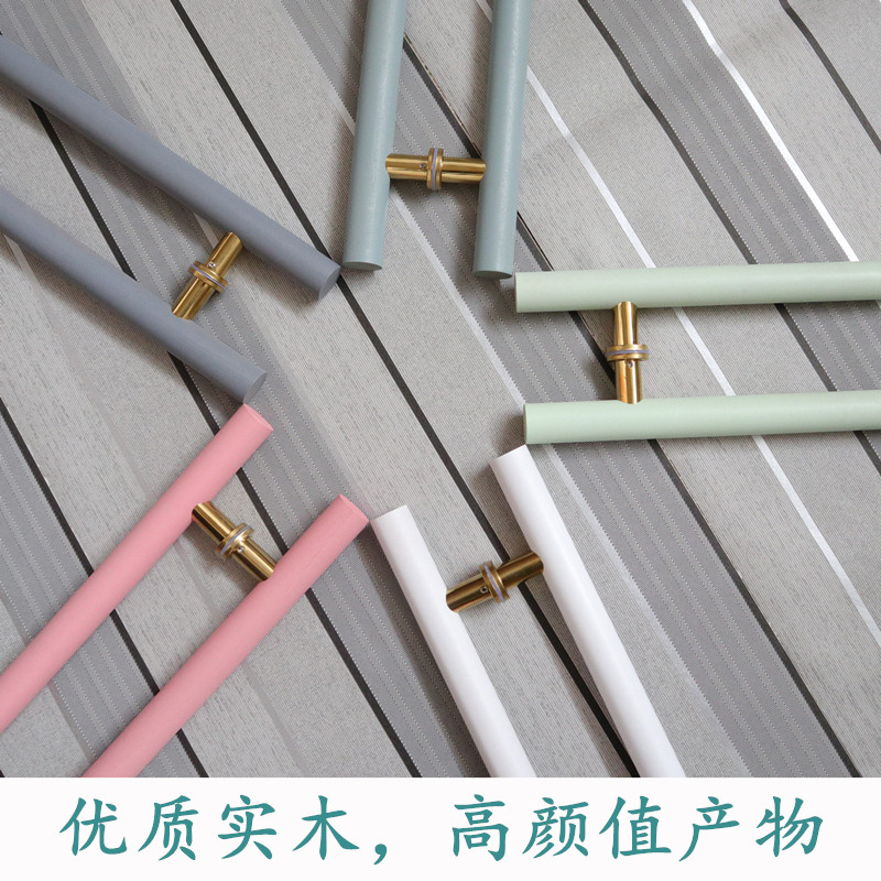 玻璃门拉手实木个性创意木质把手图片