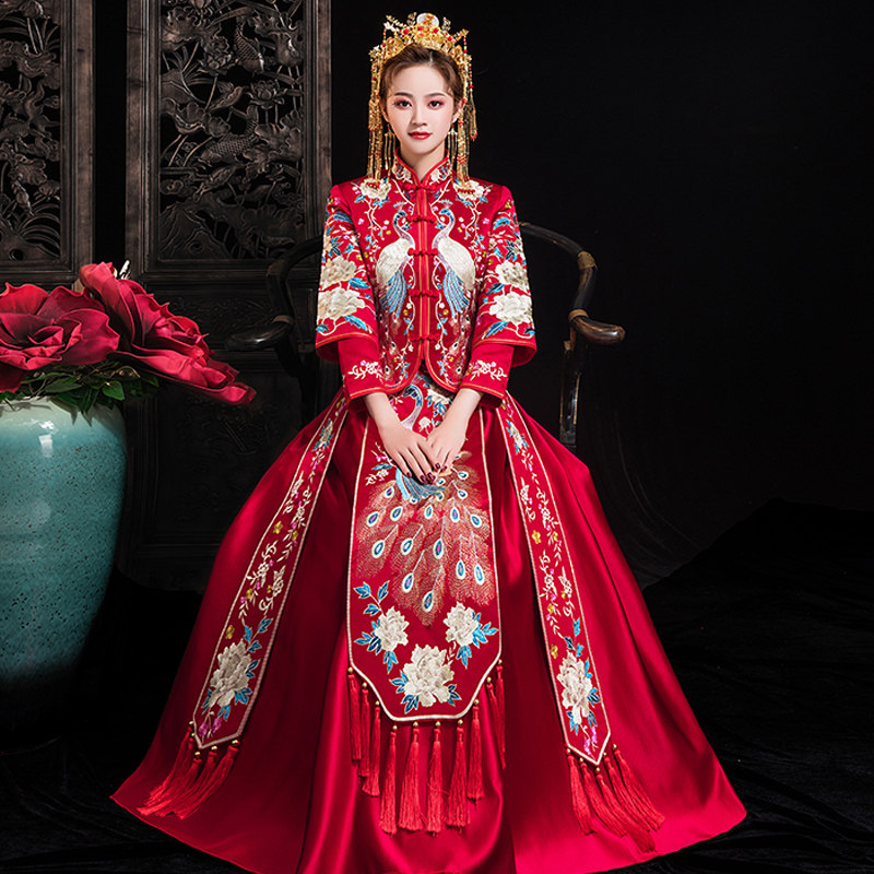 秀禾服2020新款夏季结婚薄款禾秀服嫁衣中式新娘礼服女禾服秀和服