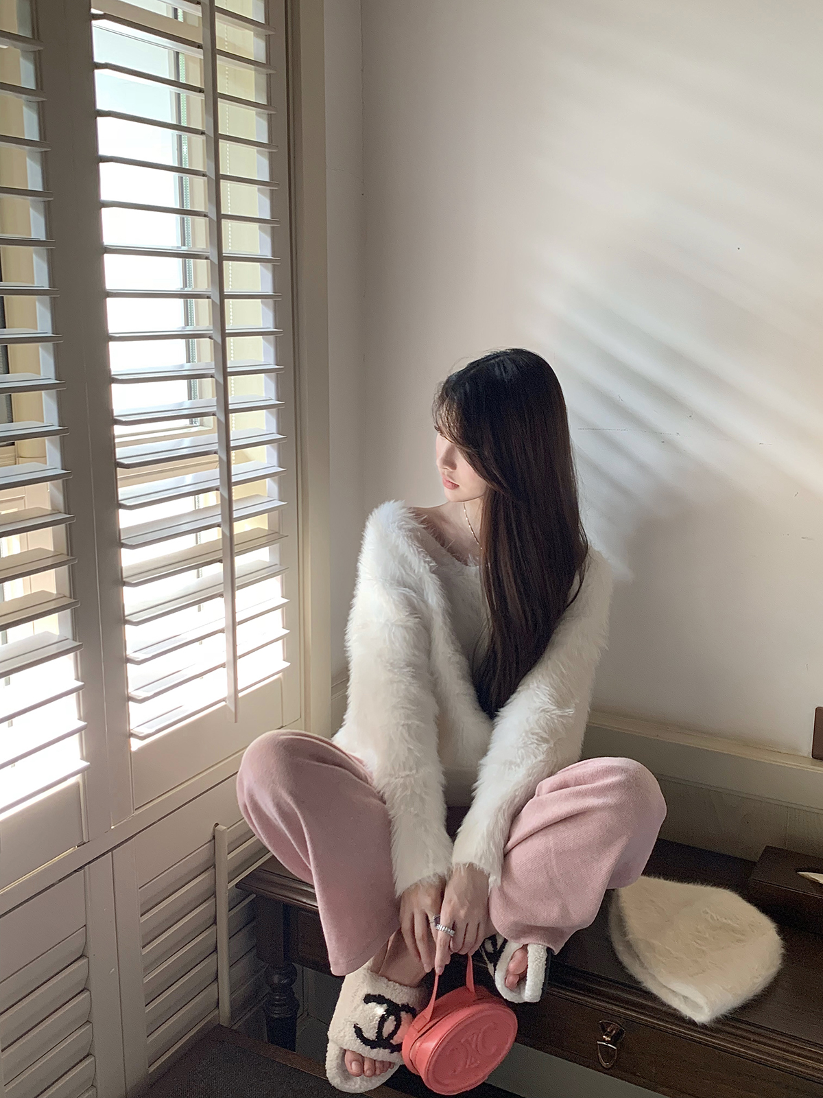 打底衫长袖纯色套头毛衣温柔系