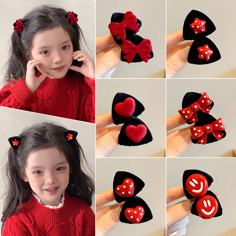 儿童双面蝴蝶结抓夹女孩小号刘海碎发夹可爱宝宝发饰女童发卡头饰