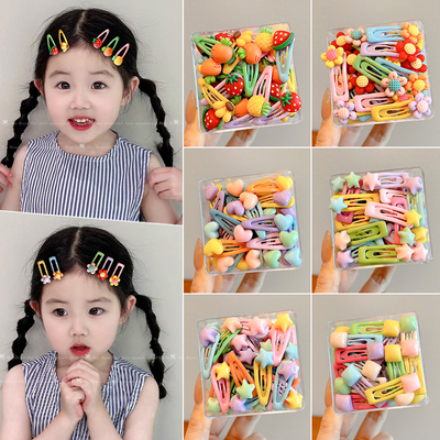 儿童可爱发夹女童彩色不伤发头饰宝宝前额刘海碎发夹子不伤发发卡