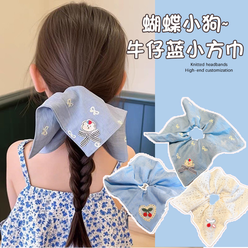 儿童方巾大肠发圈女童2026新款高级感扎头发马尾头绳女孩洋气发饰
