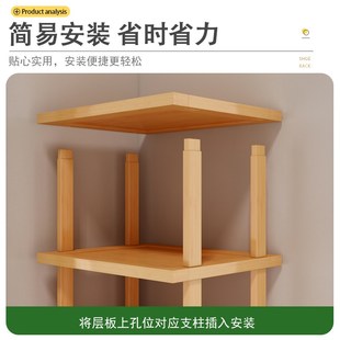 子收纳神器省空间 新品 鞋 架门口家用小型鞋 柜分隔层木架子双层N鞋