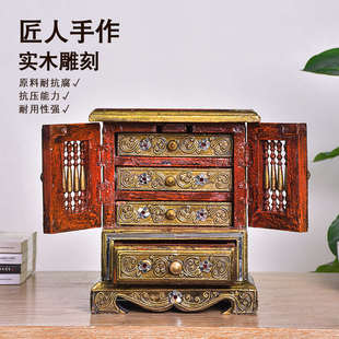 实木桌面收纳盒抽屉式 新品 多层桌上E收纳柜家用办公室卧室首饰木