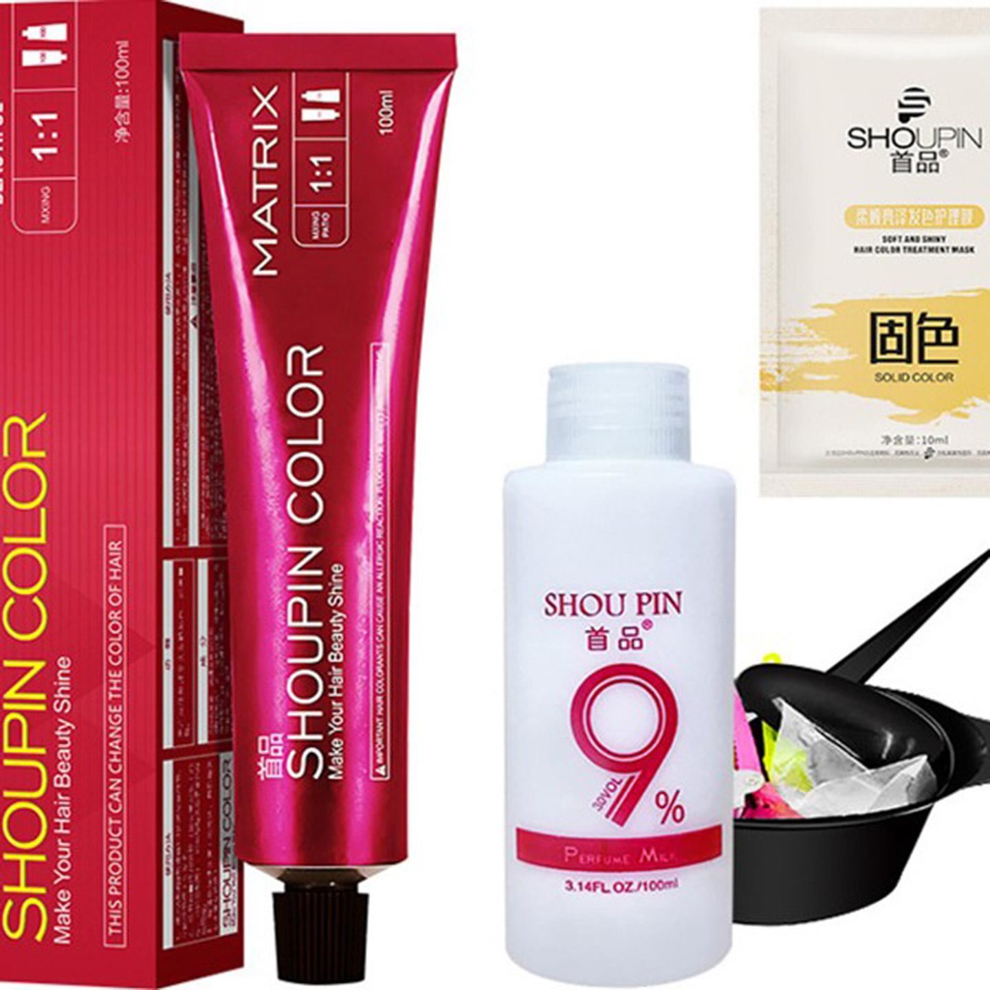 首品染发剂纯植物染发膏冷雾黑巧