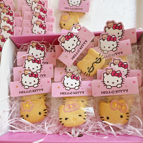 手工卡通kitty猫黄油曲奇饼干礼盒hellokitty猫生日kt 猫摆台糖霜