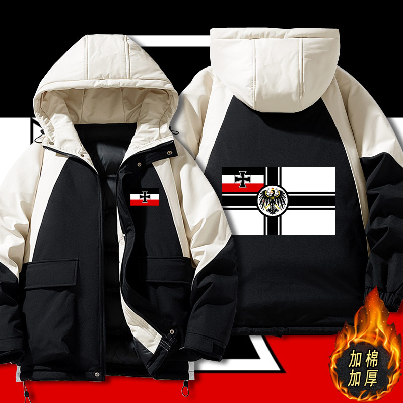 德意志帝国战旗普鲁士王国德国战争军队男女休闲加棉加厚棉衣服jl