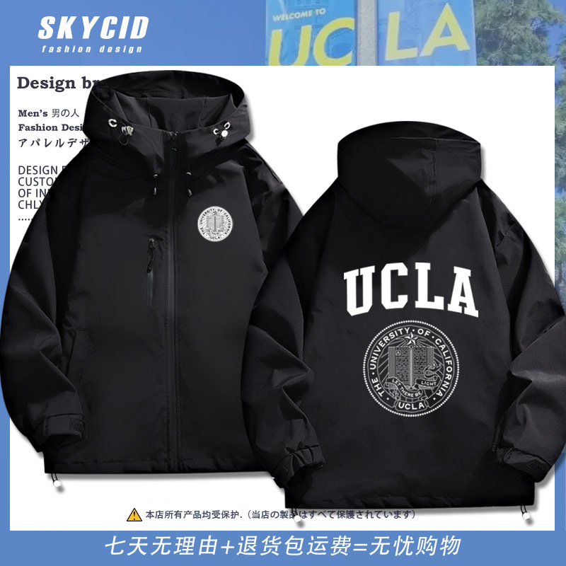 UCLA校友会加州大学洛杉矶分校纪念衣服男女连帽夹克外套春秋jl