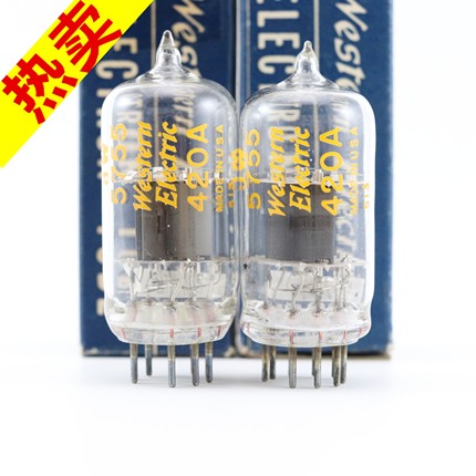 全新美国原盒西电 420A/5755/12AX7/ECC83圆/方环光头仔电子管