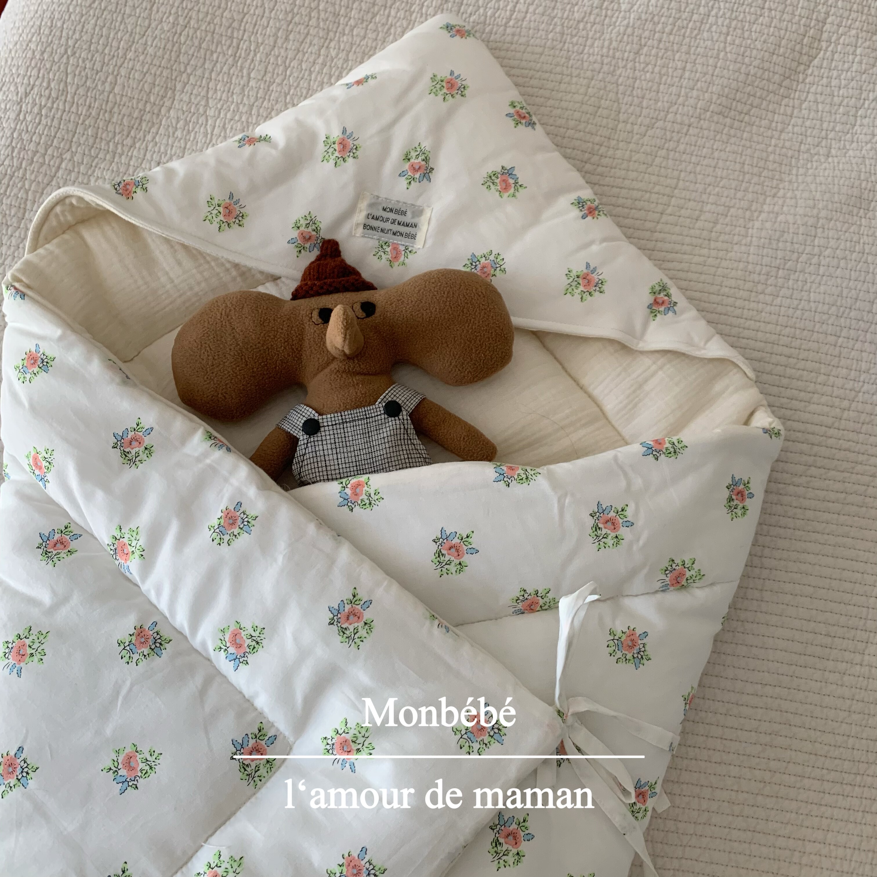 monbebe韩国进口碎花婴儿抱被格纹抱毯待产包宝宝用品,婴童用品,婴童抱被/抱毯,淘宝优惠券,粉丝福利购,淘宝优惠卷