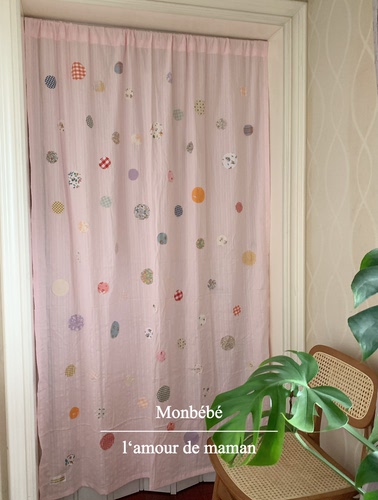 monbebe韩国进口纯手工缝制彩虹圈圈梦幻窗帘拍摄背景