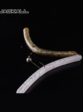 日本JACKALL YAMMY 500 直尾面条虫假饵蠕虫软饵高比重路亚拟饵