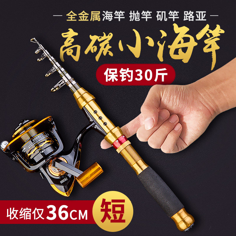 海杆抛竿迷你短节远投软尾小矶