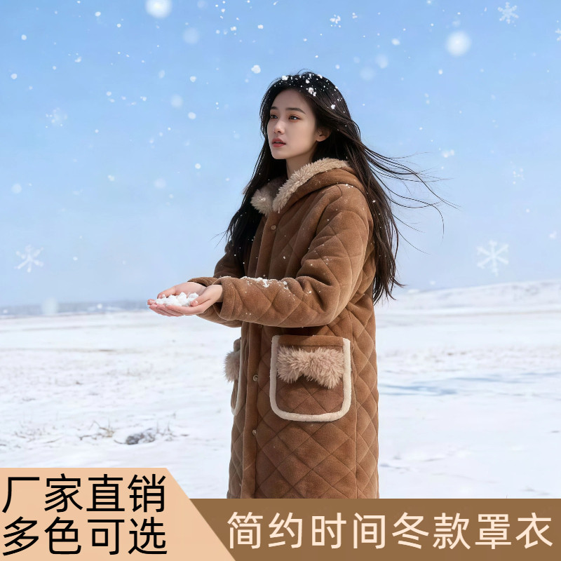 特厚四川省服年轻款罩衣女冬季加绒加厚棉服棉衣时尚棉袄保暖外套