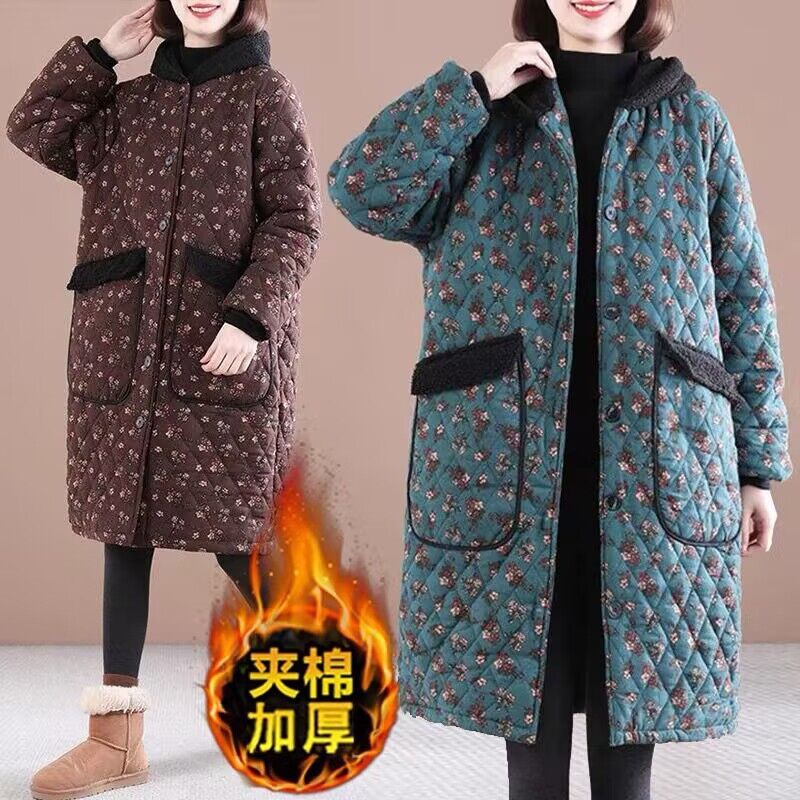 工作服罩衣女新款秋冬加绒加厚保暖棉衣四川省省服洋气中长款大码