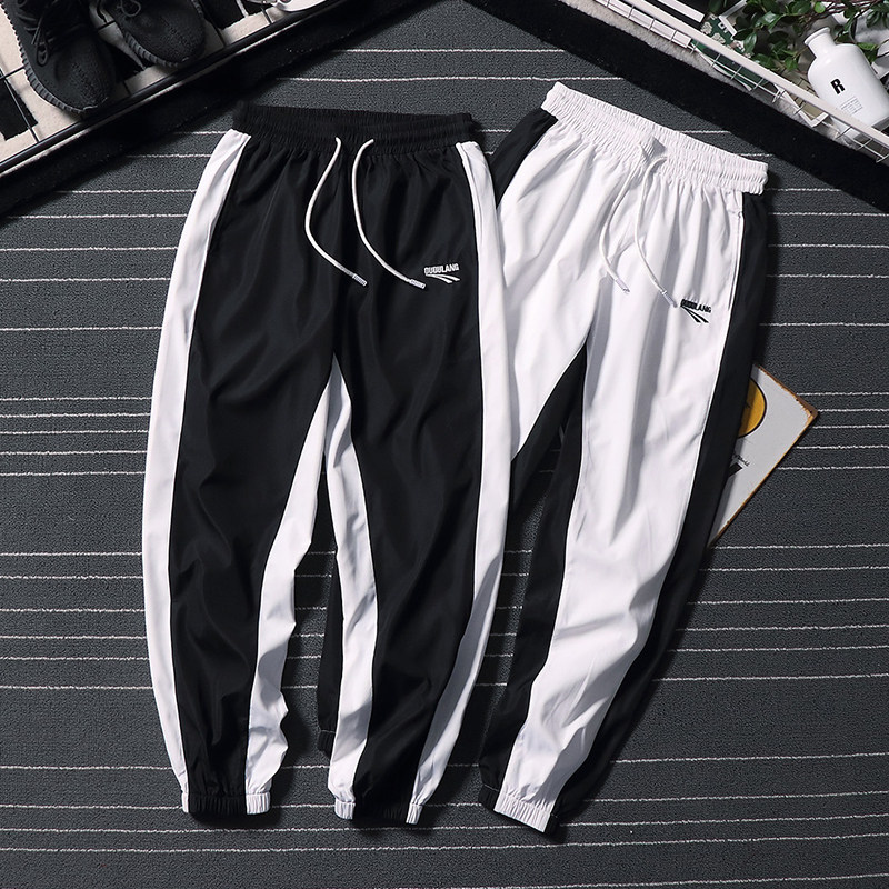 韓版休閑寬松運動褲子男士哈倫束腳褲撞色學生青少年秋裝純色褲子在類目 男裝, 休閒褲中 - 來自Buy2taobao.com提供專業的淘寶代購服務